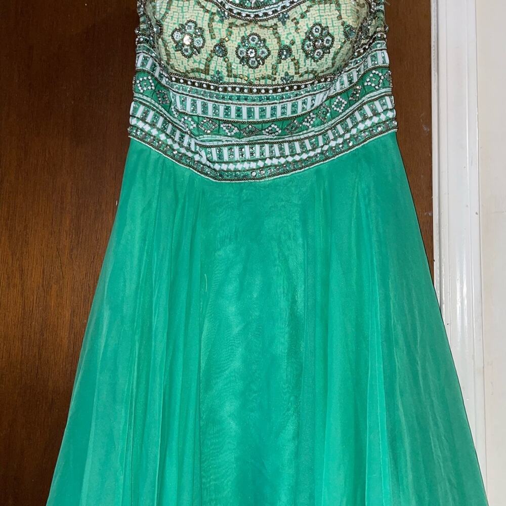 Sherri Hill green prom dress maxi - Picture 7 of 12